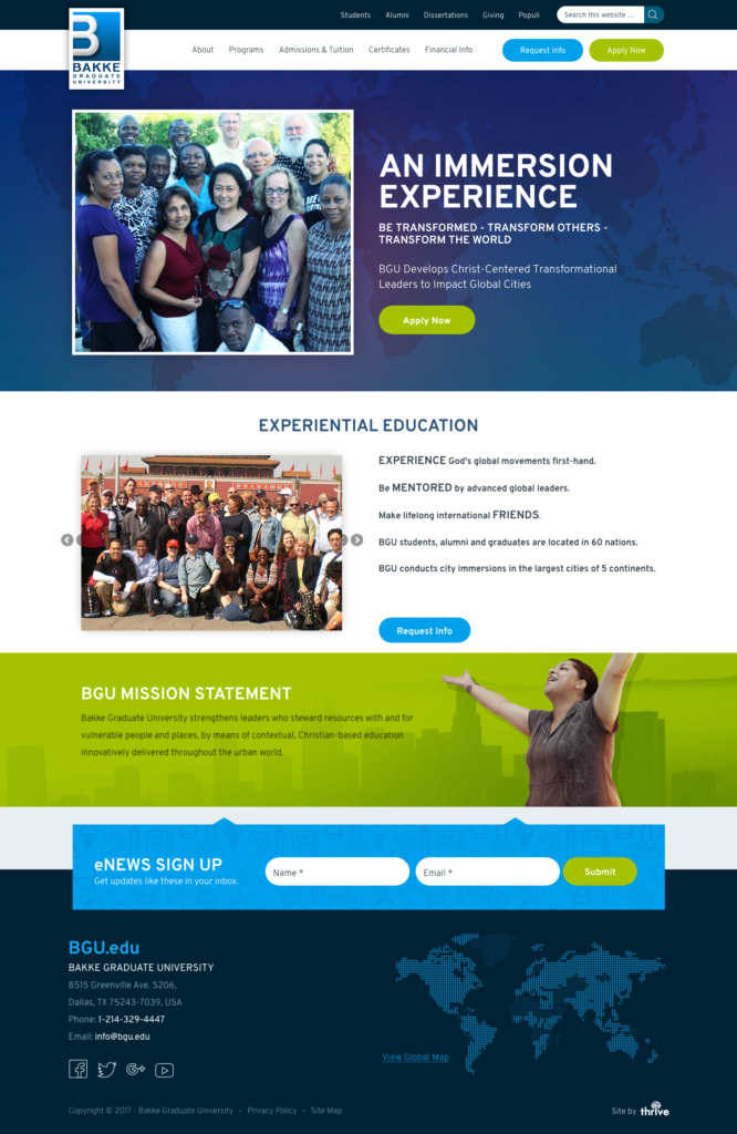 Bakke Graduate University Website Design