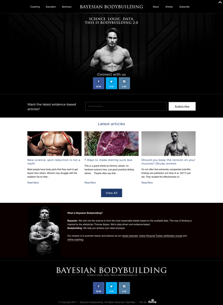 Bayesian BodyBuilding fitness website design