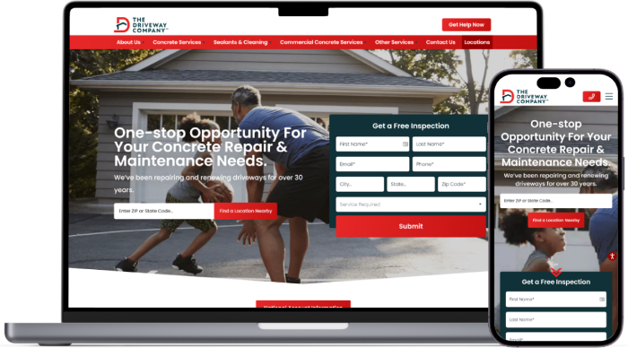 The Driveway Company website preview