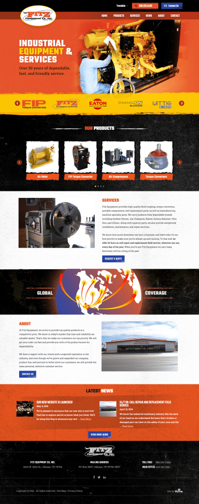 Fitz Equipment Manufacturing new website