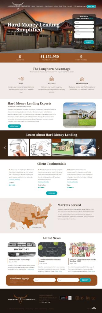 Investment firm website design