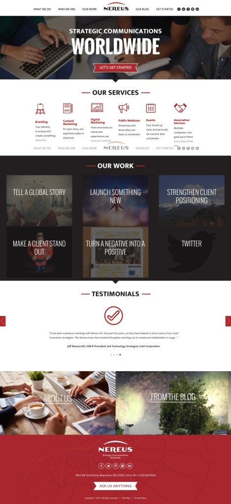 communications company web design