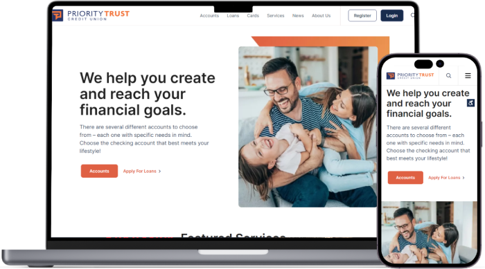Priority Trust Credit Union website preview