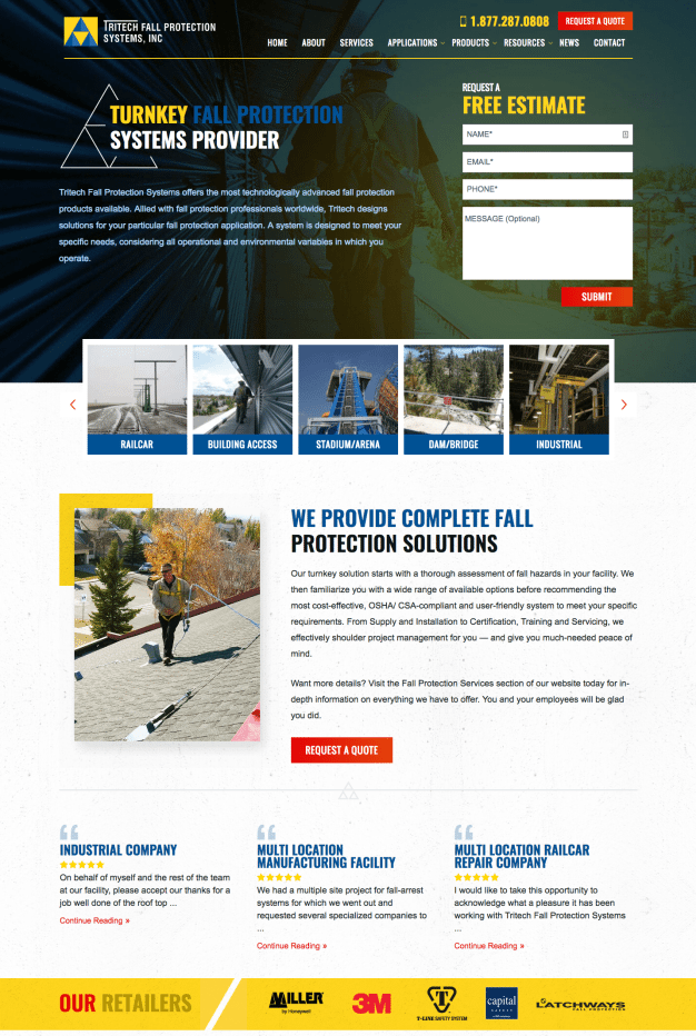 Tritech Fall Protection Systems Website Design