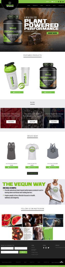 Vegun Nutrition Website Design