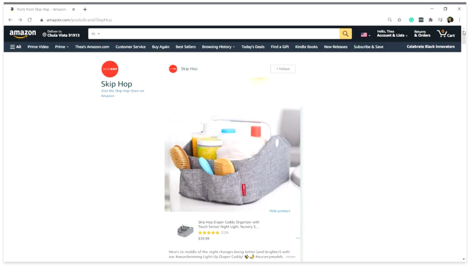 Amazon Website Desktop View